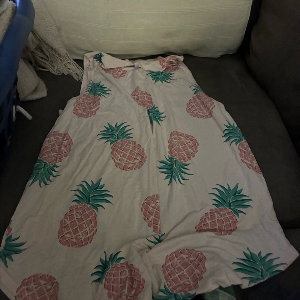 Acting Pro Pineapple Print Tank Top - Pink and Green
